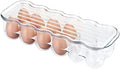 mDesign Stackable Covered Egg Holder, 12 Eggs, Clear