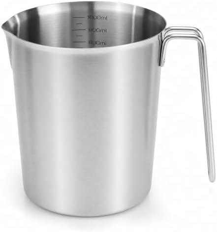 QWORK 32 Oz 304 Stainless Steel Measuring Cup – 1000mL Graduated