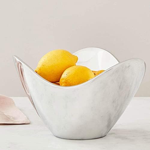 nambe Serve ware Collection Wave Bowl, Silver Serving Bowls, Large