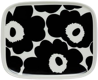 MARIMEKKO Oiva Unikko Rectangular Plate (Black) — Refine Your Kitchen