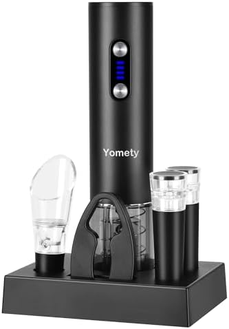 Yomety Rechargeable Electric Wine Opener Set with Base, Electric