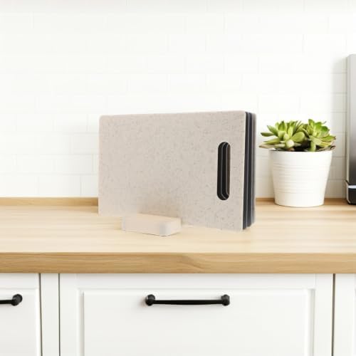 4pcs Plastic Cutting Board Set with Storage Stand for Kitchen