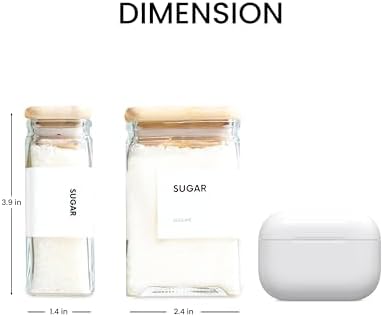 APT 1101 Glass Storage Jars with Bamboo Lids, 4oz, Set of 12