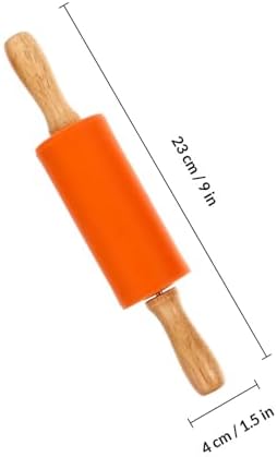 Mini Silicone Baking Rolling Pin Set with Wood Handle, 4pcs