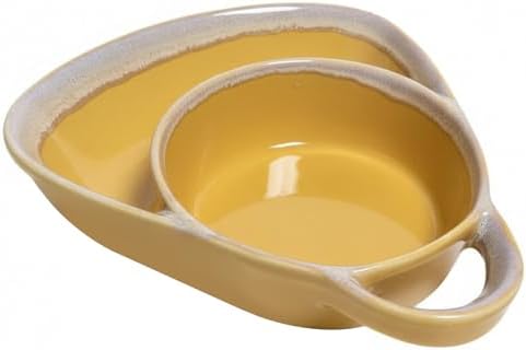 1Pcs Soup and Sandwich Bowls Combo Ceramic Fan Shape Heat Resistant