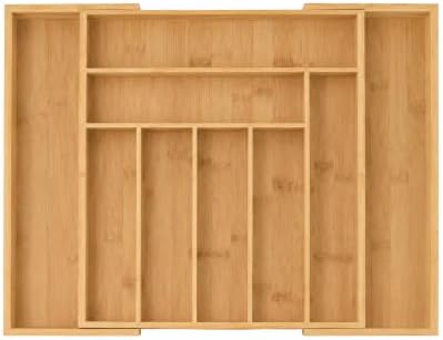 EVERLINE Expandable Bamboo Drawer Organizer for Kitchen Utensils