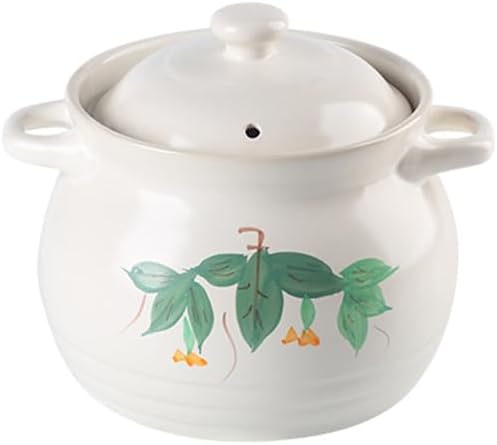 Ceramic Casserole Clay Pot with Lid, Earthenware Casserole Pot