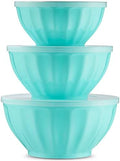 Godinger Mixing Bowls with Lids, Plastic Nesting Bowls Set, Food