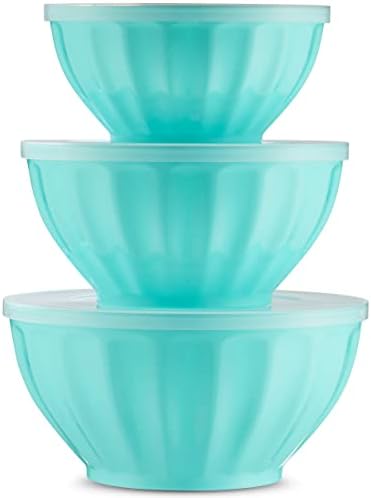 Godinger Mixing Bowls with Lids, Plastic Nesting Bowls Set, Food