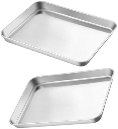Home Baking Pan Set Stainless Steel, 2 Piece 10 X 8 Inch Pastry Sheets