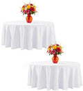 120 Inch Round Tablecloth 2 Pack White Table Cloths