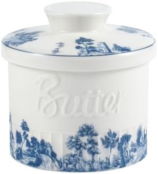 Butter Crock with Lid for Countertop, Chinoiserie Butter Bell Dish