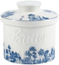 Butter Crock with Lid for Countertop, Chinoiserie Butter Bell Dish
