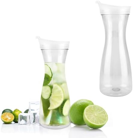 2PCS 20oz Water Carafe, Clear Acrylic Water Drink Pitcher Milk