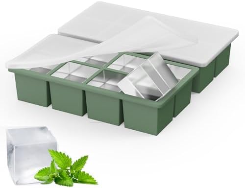 Large Ice Cube Trays for Whiskey - 2-Inch Square Silicone Ice Mold