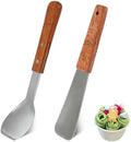 2 Pieces Ice Cream Scoop with Wooden Handle, Stainless Steel Dessert
