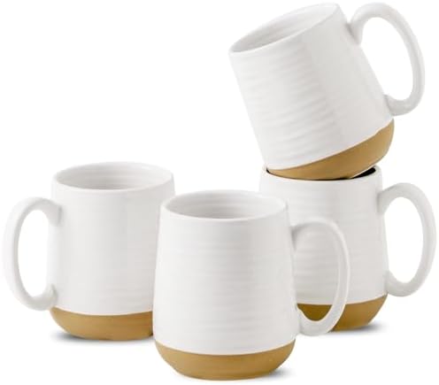 HASENSE Coffee Mugs Set of 4, 15oz Ceramic Coffee Cups with Handle
