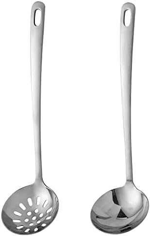 304 Stainless Steel Flatware Serving Utensils, Skimmer Slotted Spoon