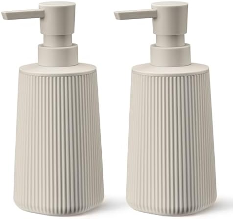 Beige 2 Pack Hand Soap Dispensers Set