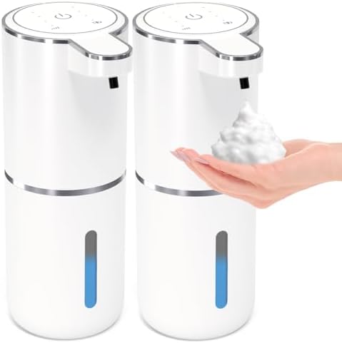 2 Pack Automatic Foaming Soap Dispensers, 12.8oz, White