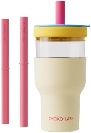 CHAKO LAB Glass Insulated Water Bottle 20oz | No Metal Taste Tumbler