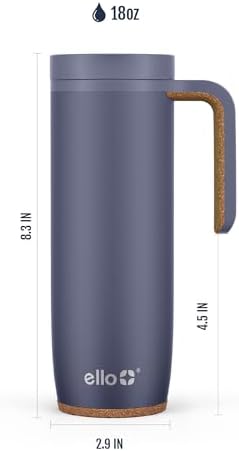 Ello Magnet 18oz Insulated Stainless Steel Travel Mug with Handle