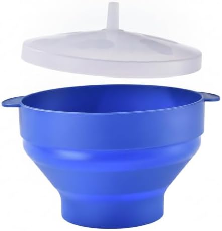 Save Cabinet Space with Collapsible Silicone Snack Bowl and Lid