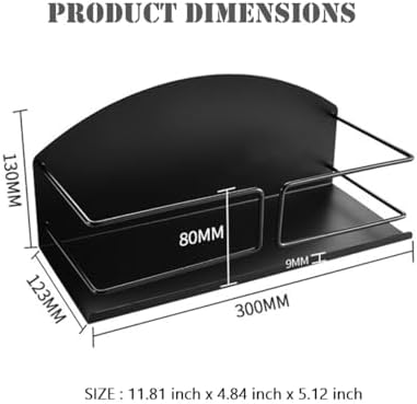 Magnetic Shelf for Kitchen, Bathroom, or Fridge, Black