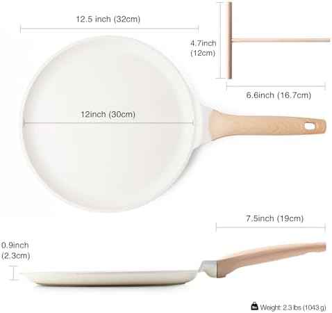Kordisen Crepe Pan Nonstick, 12 Inch Healthy Coating Comales para