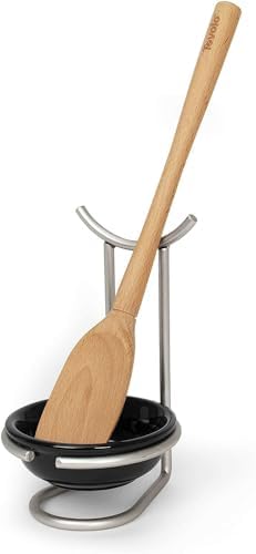 Spectrum Euro Spoon Rest with Ceramic Dish Upright Cooking Utensil