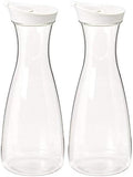 2 Pack - Large White (clear) Plastic Carafe Pitcher -Acrylic -BPA Free