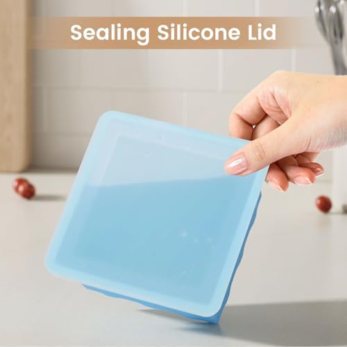 Silicone Freezer Tray for Soup Ice Cubes: 2-Cup Freezing Trays with