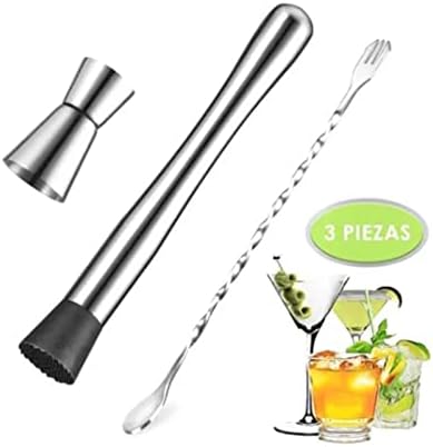 Muddler for Cocktails Set, 3 Pcs Cocktail Mixing Spoon Muddler