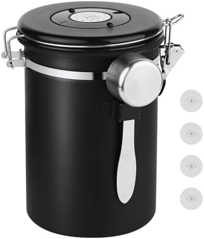 Ohtomber 22oz Stainless Steel Coffee Canister with Date Tracker
