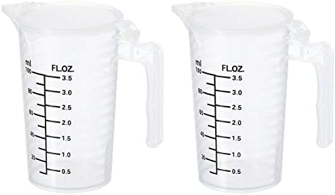 PATIKIL Graduated Beaker, 2 Pack 100ml PP Plastic Liquid Measuring Cup