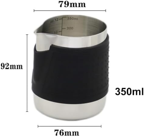 Milk Frothing Pitcher,350ml/12oz Espresso Steaming Pitchers,Stainless