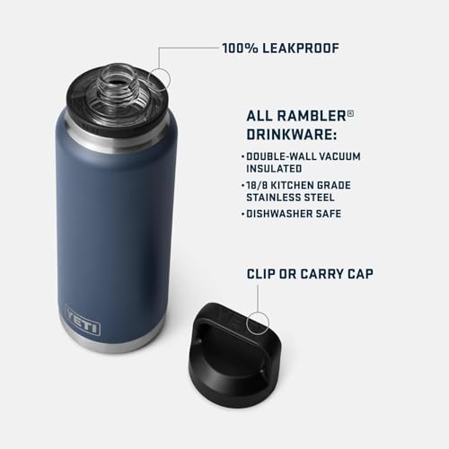 YETI Rambler 36 oz Bottle, Vacuum Insulated, Leakproof, Stainless