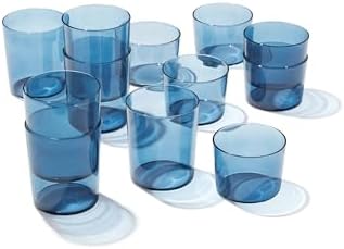 Oneida Stackables Blue Drinking Glasses, Set of 12