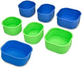 LunchBots Silicone Bento Cups Divider Inserts Set of 7 Blue Aqua