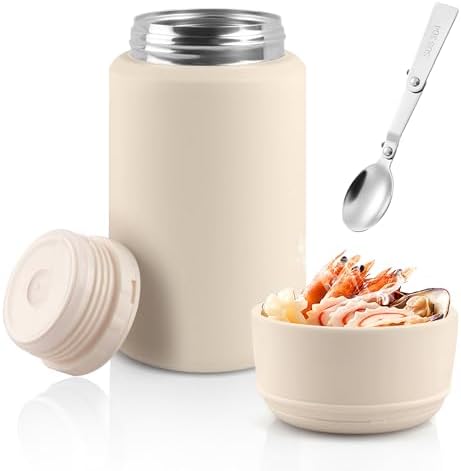 Thermo for Hot & Cold Food, 25oz Insulated Food Jar with Handle Spoon