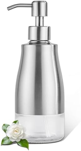 Stainless Steel Dish Soap Dispenser, 11oz Silver