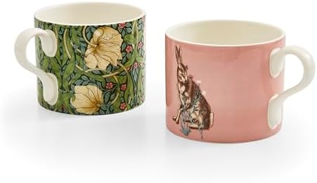 Spode Morris & Co 12oz Mugs, Set of 2 (Pimpernel & Forest Hare)