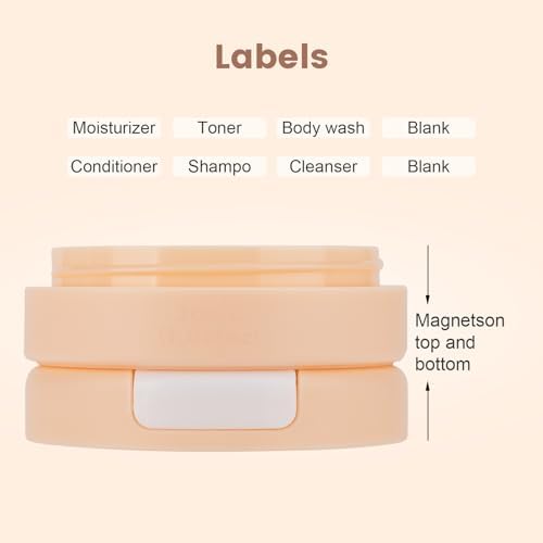 Gemice Travel Containers for Toiletries, Magnetic Travel Containers
