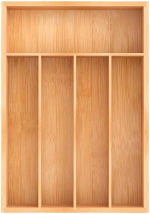 Unibambou Bamboo Silverware Drawer Tray, Kitchen Flatware Cutlery