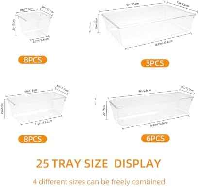 Clear Acrylic Drawer Organizers Set Storage for Makeup, Office Desk
