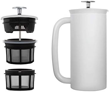 ESPRO P7 Stainless Steel French Press, Matte White, 18 Oz