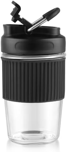 Sivaphe Reusable Glass Ice Hot Coffee Cup 16 oz, Portable Travel Mug