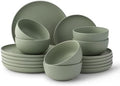 JoyJolt Mesa Stoneware Dinnerware Set, 18-Piece Plates and Bowls Sets