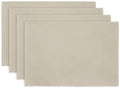 PurpleEssences Solid Ribbed Placemats 13x19 in Set of 4 - Natural