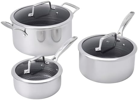 Henckels Paradigm Stainless Steel 6 pc Cookware Set, Tri-Ply Ceramic